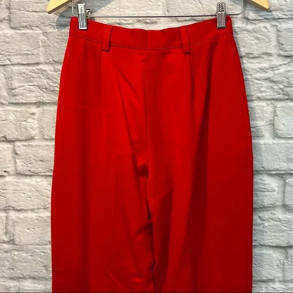 NWT Vintage Escada Women’s Euro 36 Bright Red Wool Blend Pleated Trousers - Picture 9 of 15